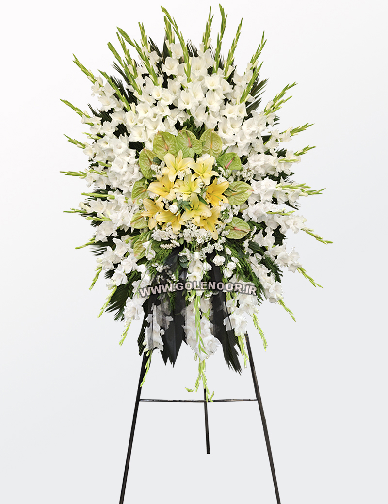 تاج گل یک طبقه گلایول ولیلیوم ارزان قیمت تاج گل یک طبقه گلایول ولیلیوم ارزان قیمت