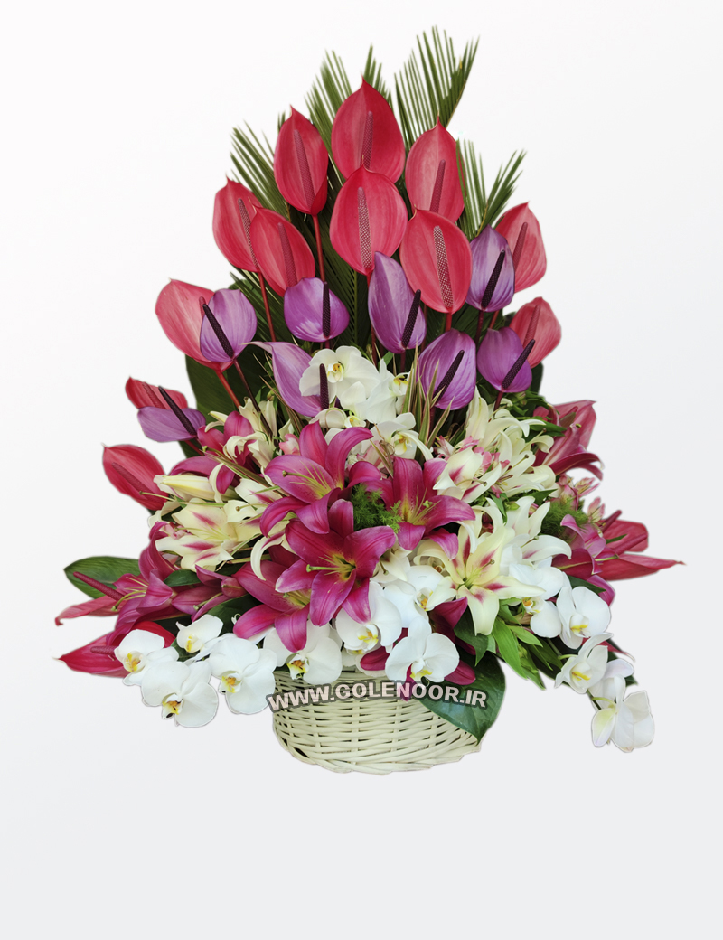 سبد گل لاکچری رنگی سبد گل لاکچری رنگی