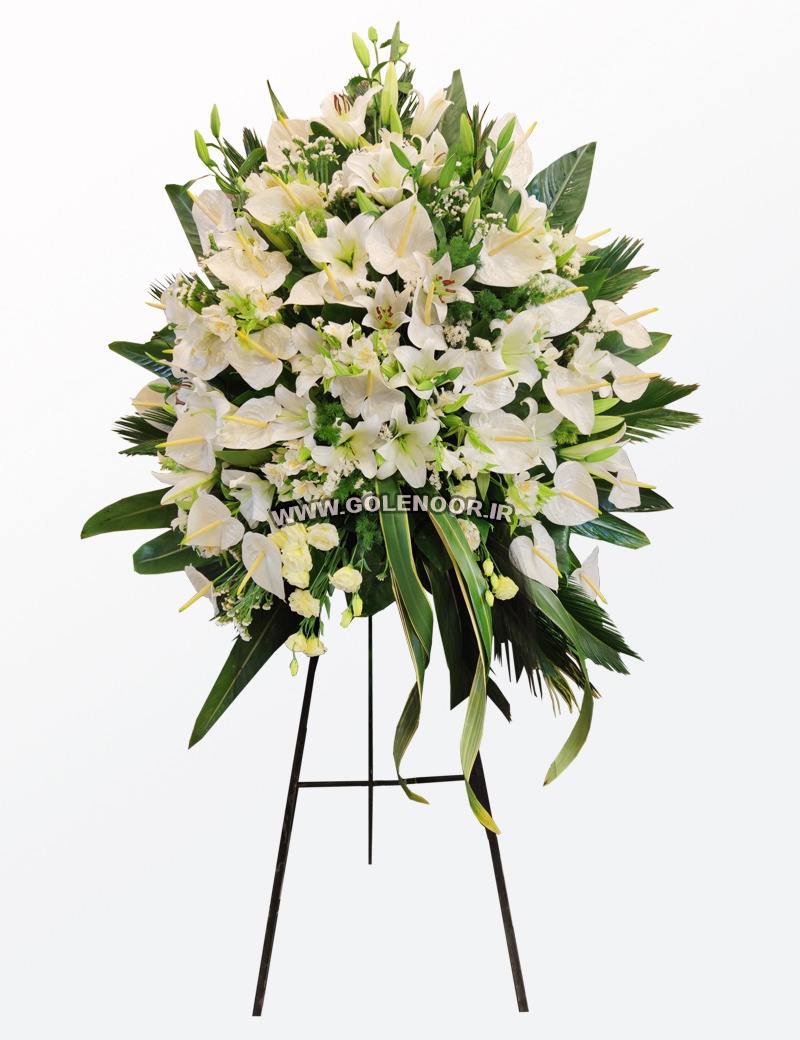 تاج گل یک طبقه ترحیم لوکس سبز تاج گل یک طبقه ترحیم لوکس سبز