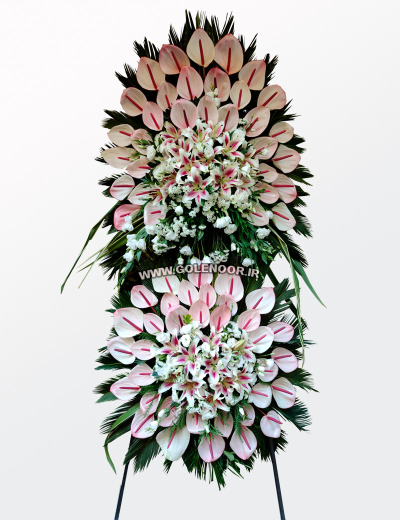 پایه گل دو طبقه خرید تاج گل