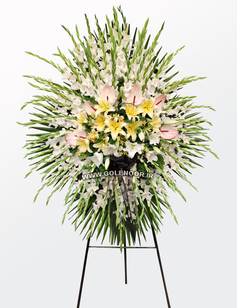 تاج گل یک طبقه ترحیم ارزان لیلیوم