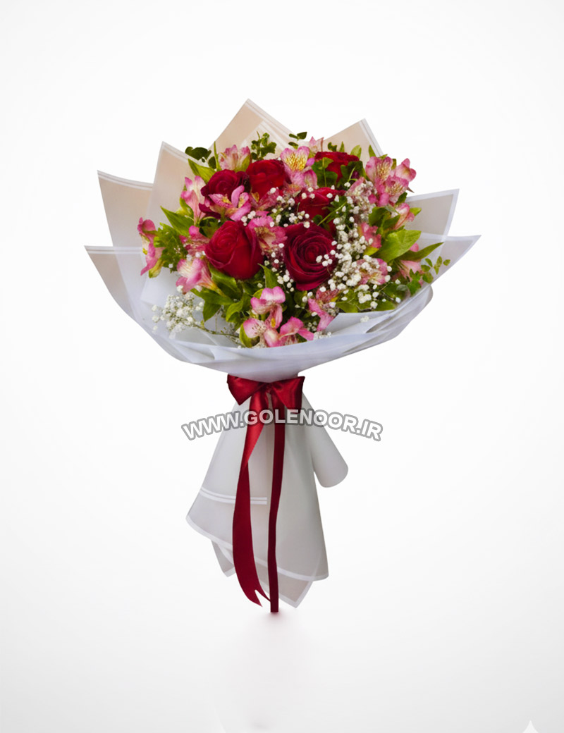 دسته گل رز آتشین