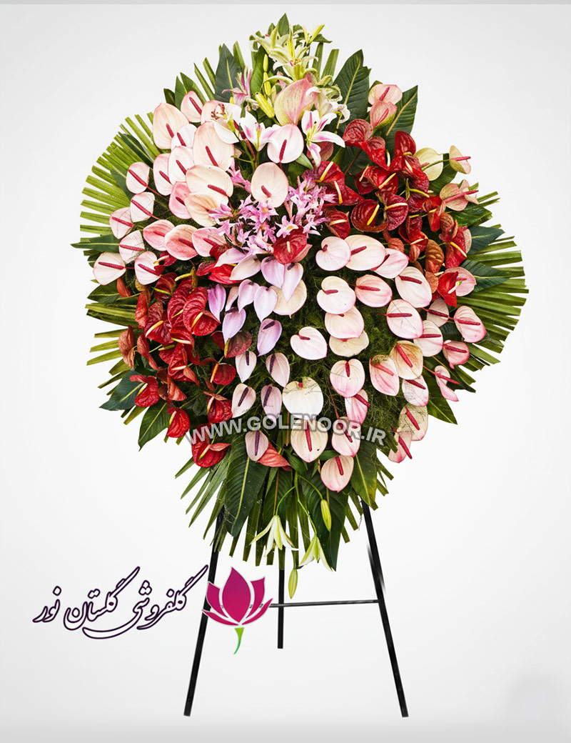 یک طبقه رنگی افتتاحیه تاج گل ترحیم لوکس