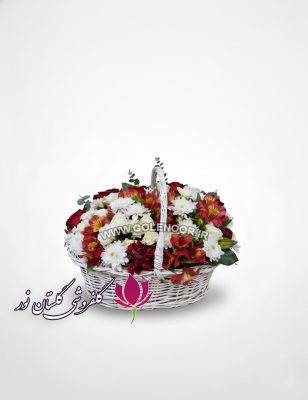 سبد گل قرمز